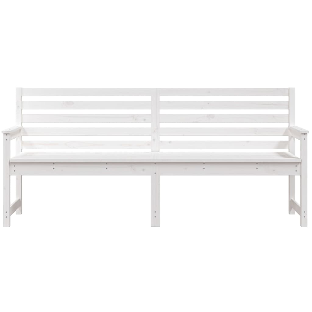 havebænk 203,5x48x91,5 cm massivt fyrretræ hvid