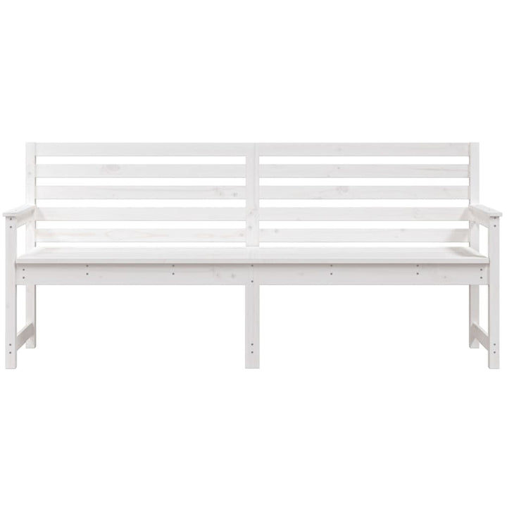 havebænk 203,5x48x91,5 cm massivt fyrretræ hvid