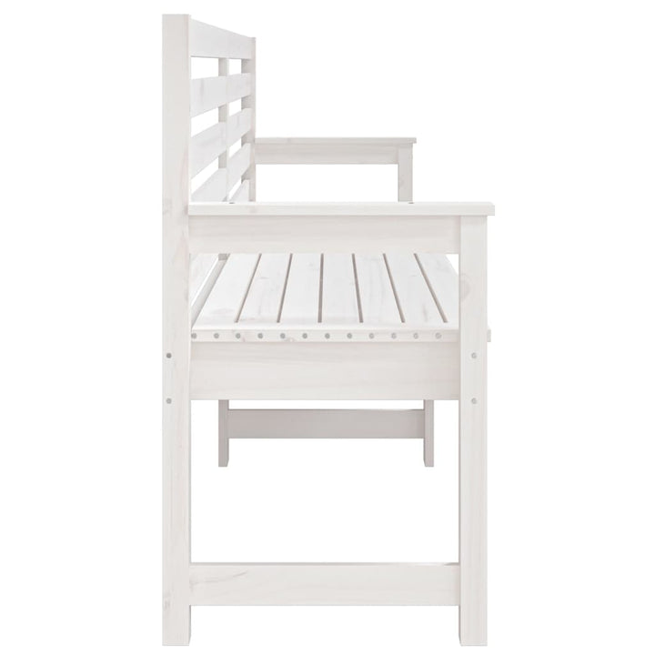 havebænk 203,5x48x91,5 cm massivt fyrretræ hvid