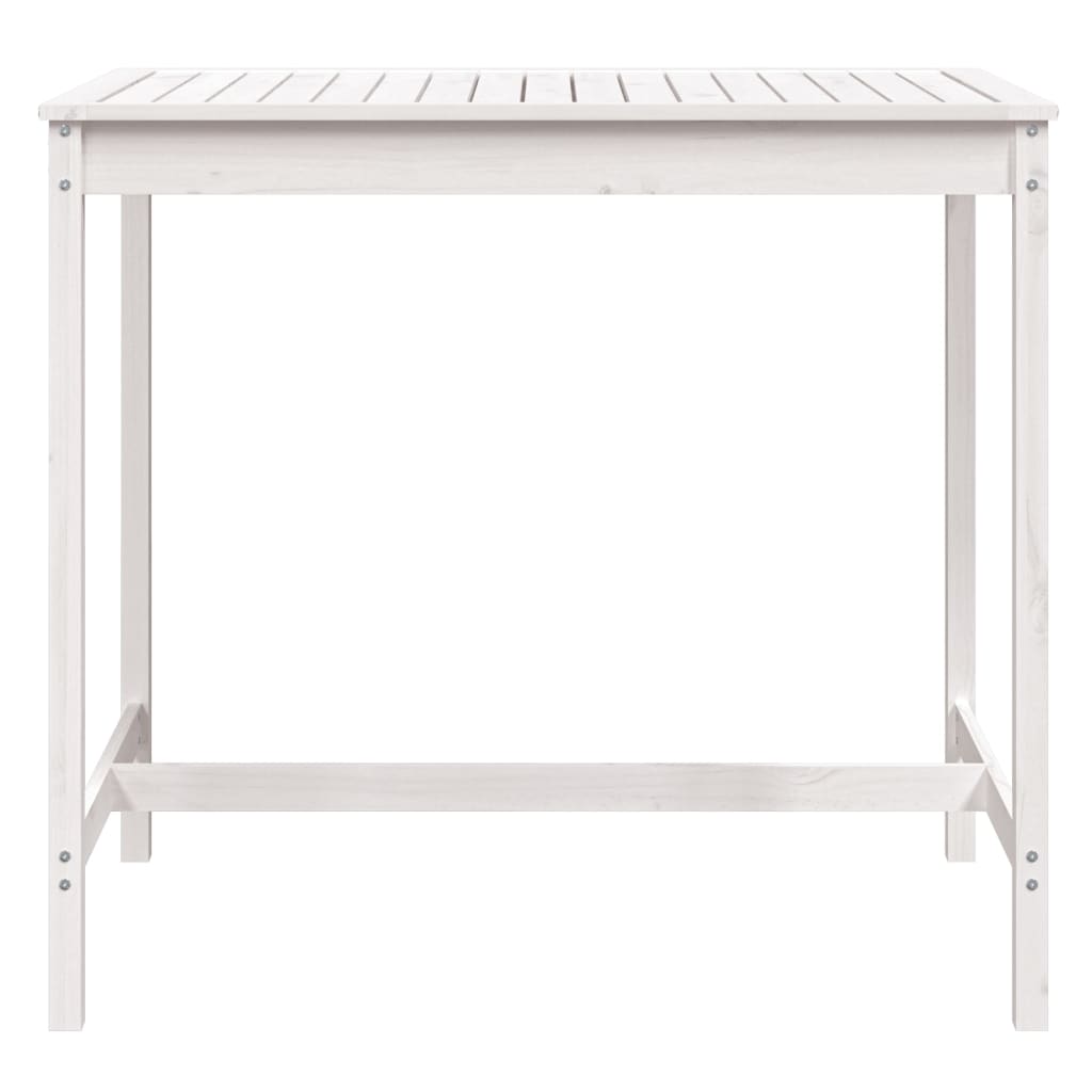 havebord 121x82,5x110 cm massivt fyrretræ hvid