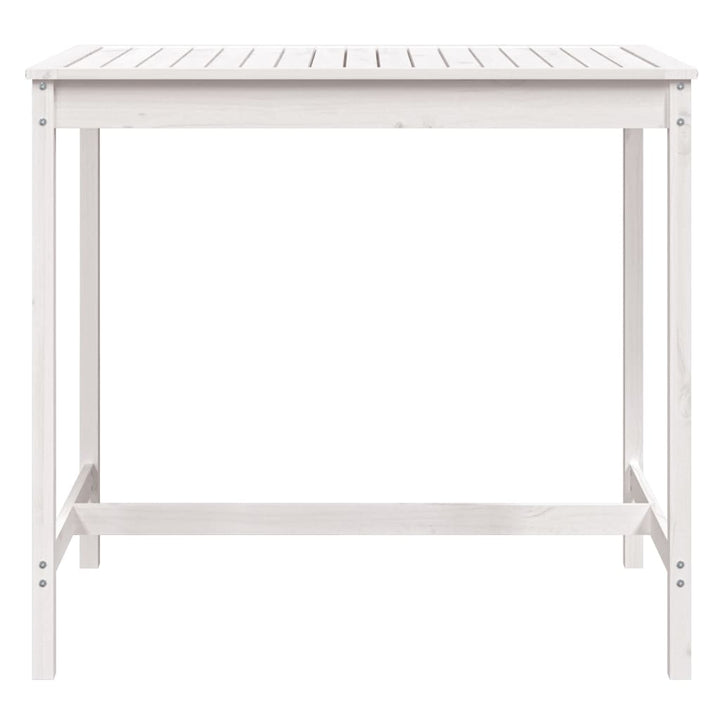 havebord 121x82,5x110 cm massivt fyrretræ hvid