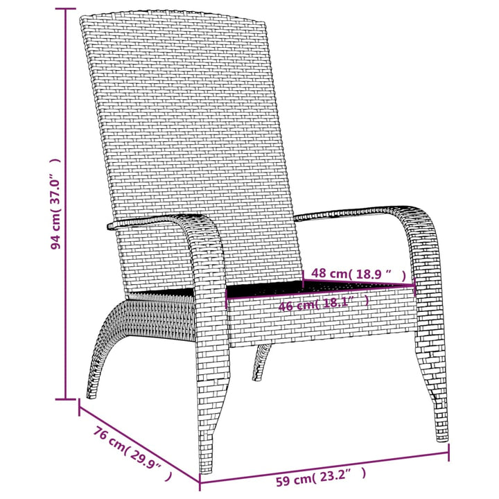 havestol Adirondack sort polyrattan