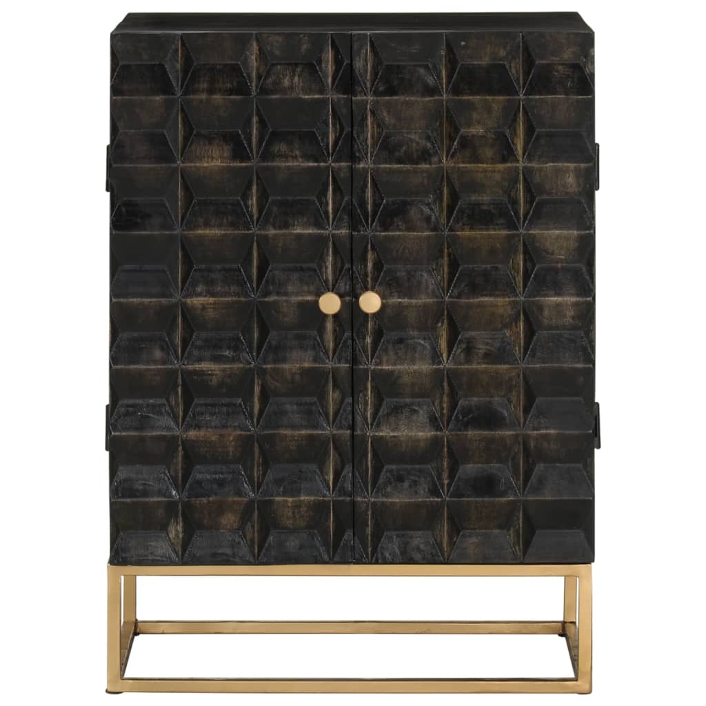 skænk 55x34x75 cm massivt mangotræ og jern sort