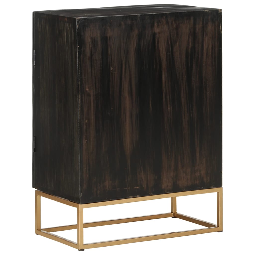 skænk 55x34x75 cm massivt mangotræ og jern sort