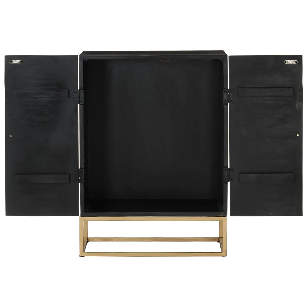 skænk 55x34x75 cm massivt mangotræ og jern sort