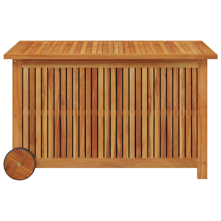 opbevaringsboks til haven med hjul 90x50x58 cm massivt træ