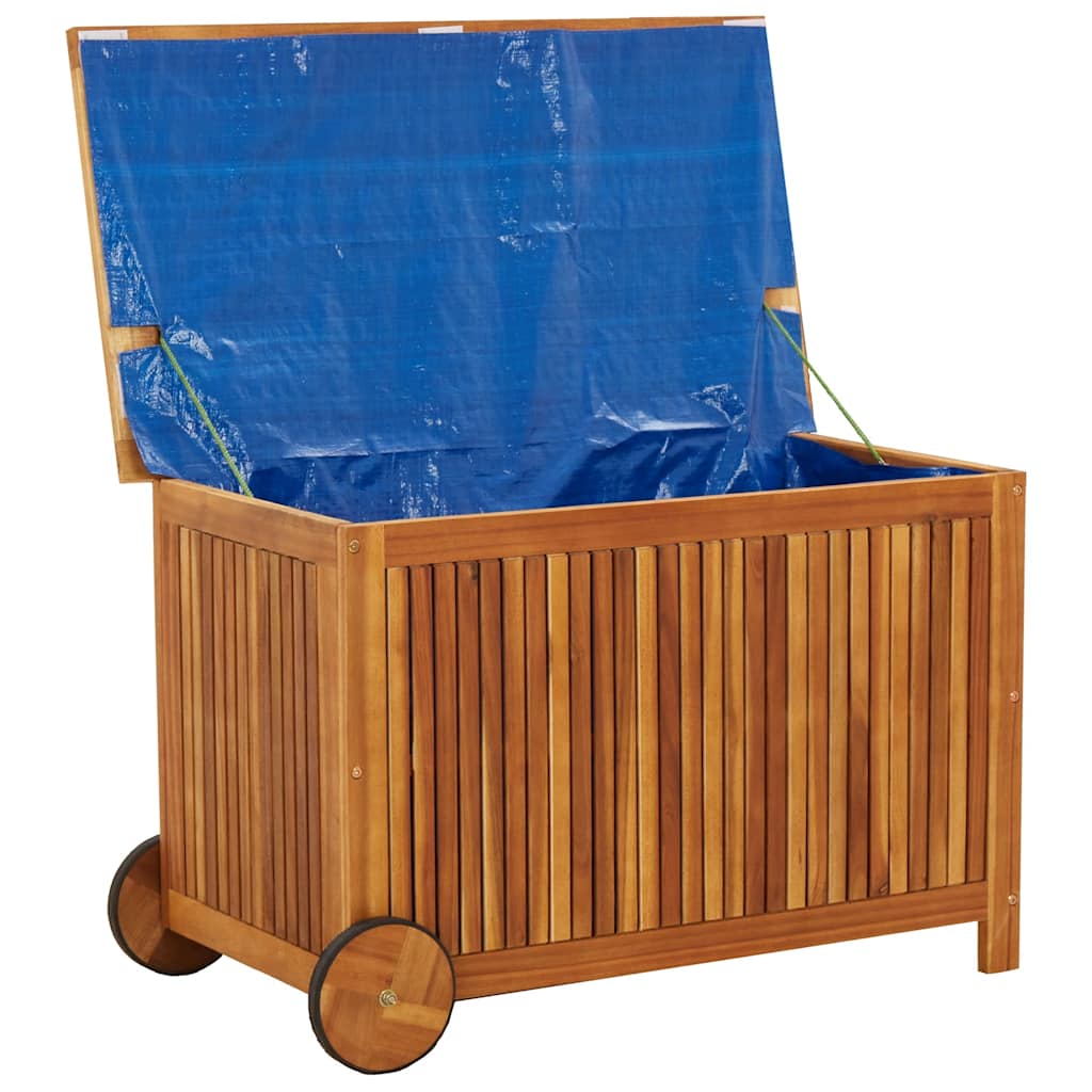 opbevaringsboks til haven med hjul 90x50x58 cm massivt træ