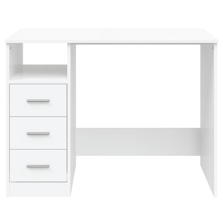 skrivebord m. hylder 102x50x76 cm konstrueret træ hvid