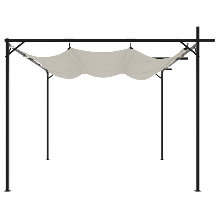 pergola med sammenrulleligt tag 295x292x230 cm cremefarvet