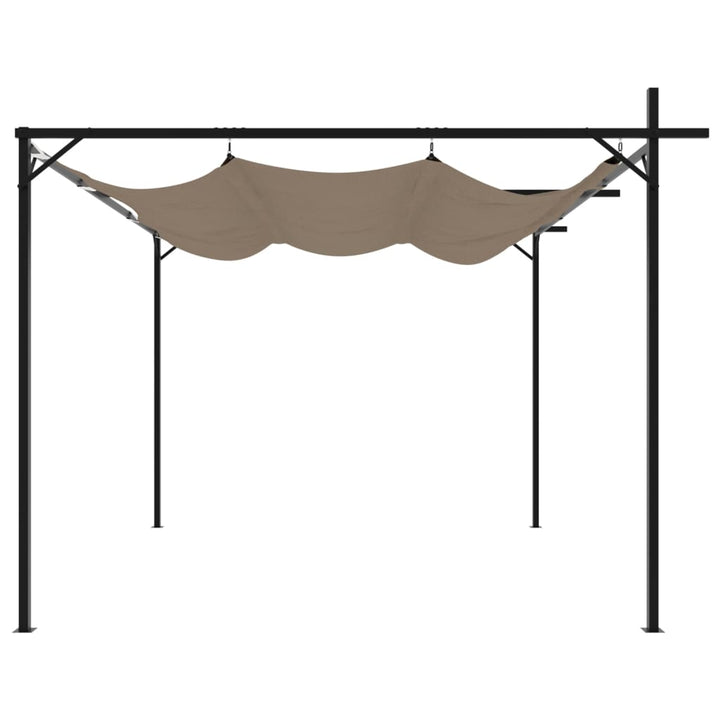 pergola med sammenrulleligt tag 295x292x230 cm gråbrun