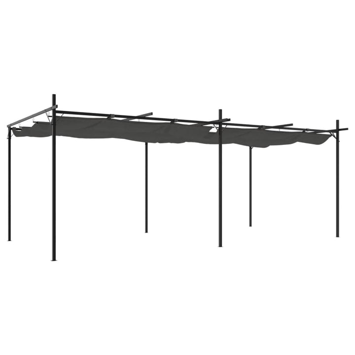 pergola med sammenrulleligt tag 589x292x230 cm antracitgrå