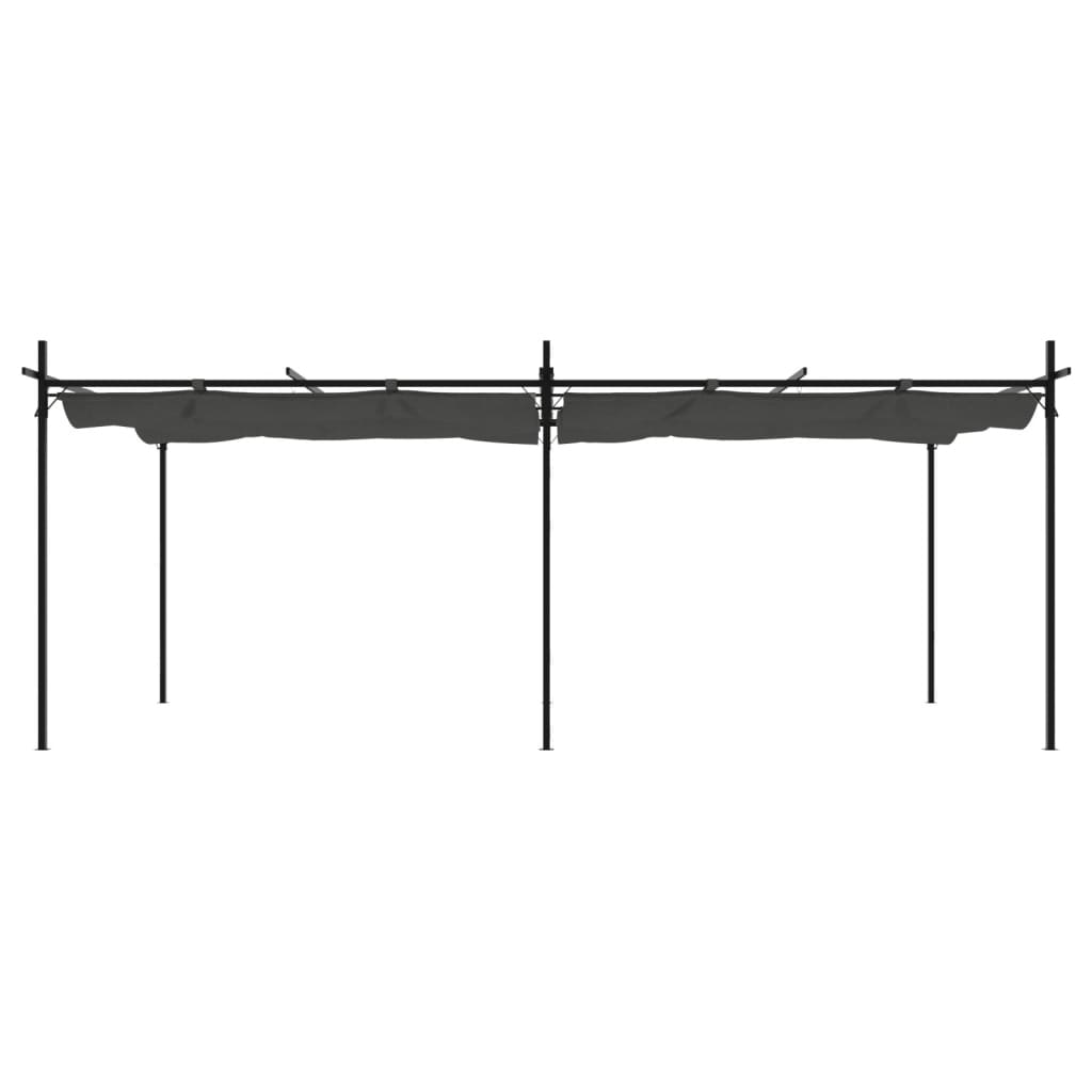 pergola med sammenrulleligt tag 589x292x230 cm antracitgrå
