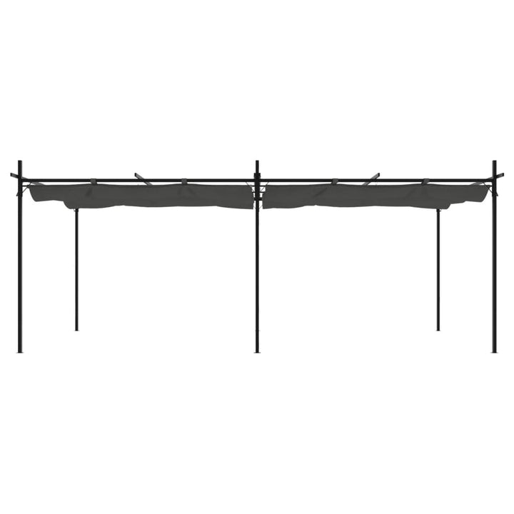 pergola med sammenrulleligt tag 589x292x230 cm antracitgrå