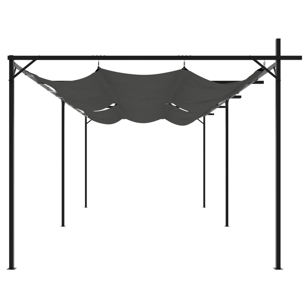 pergola med sammenrulleligt tag 589x292x230 cm antracitgrå