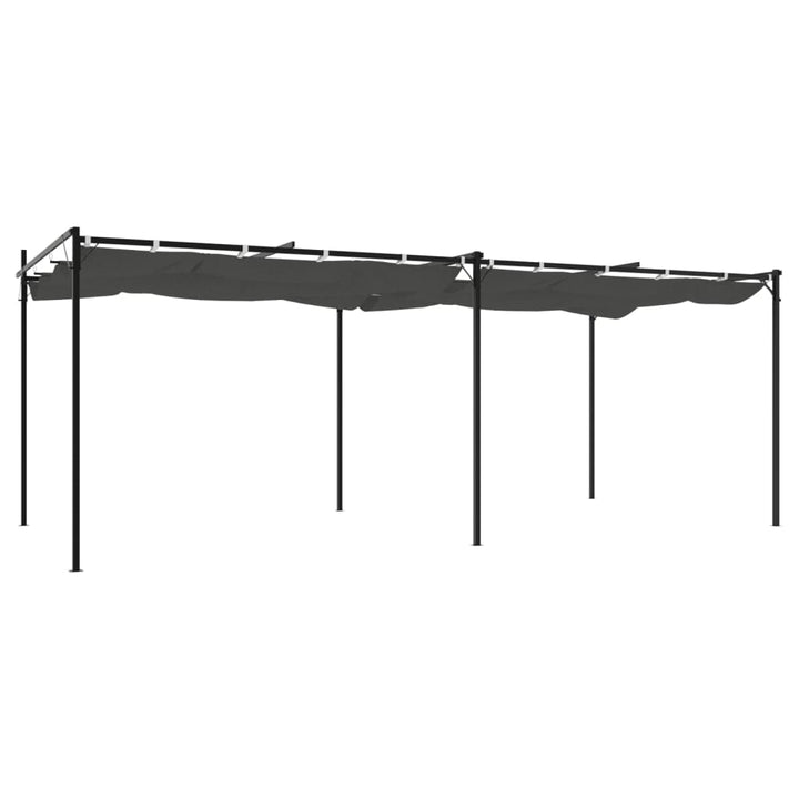 pergola med sammenrulleligt tag 589x292x230 cm antracitgrå