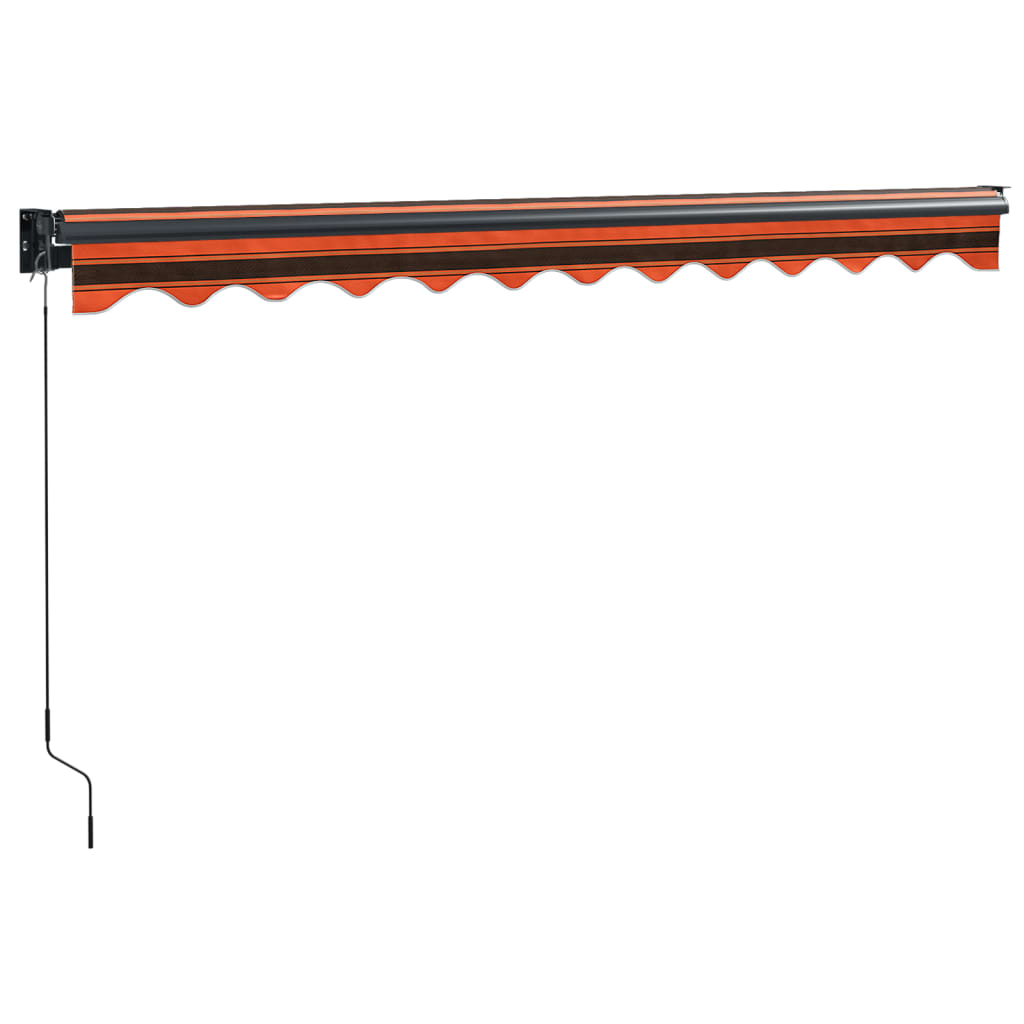 foldemarkise 3,5x2,5 m stof og aluminium orange og brun
