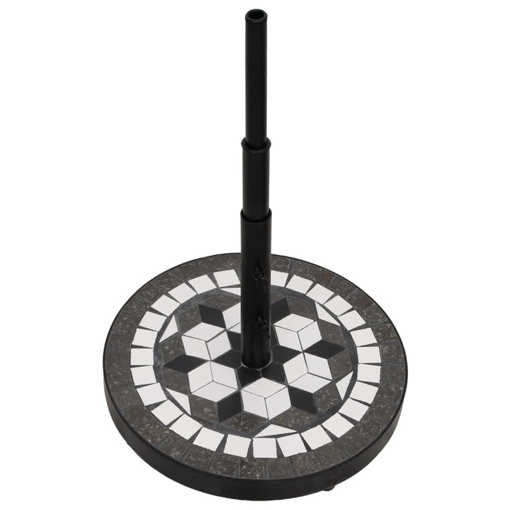 parasolfod 12 kg rund sort og hvid