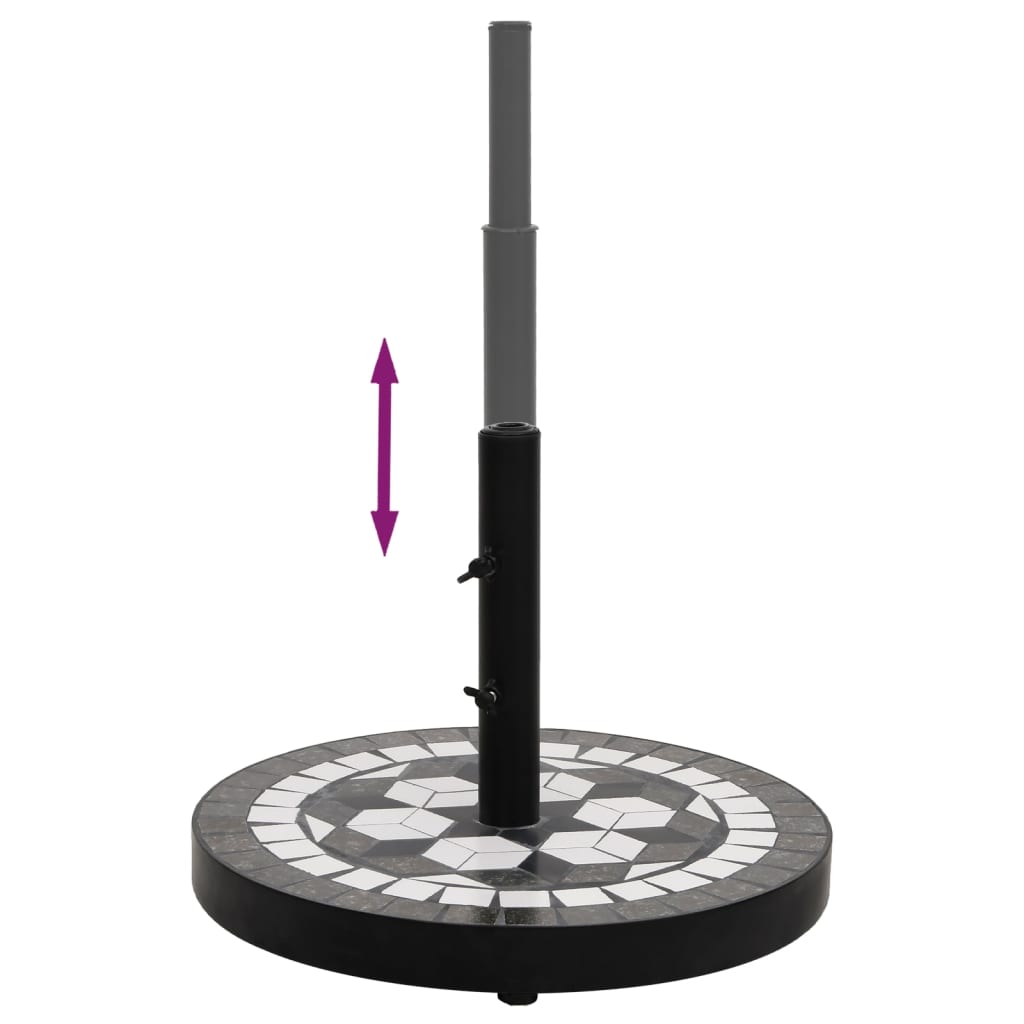 parasolfod 12 kg rund sort og hvid