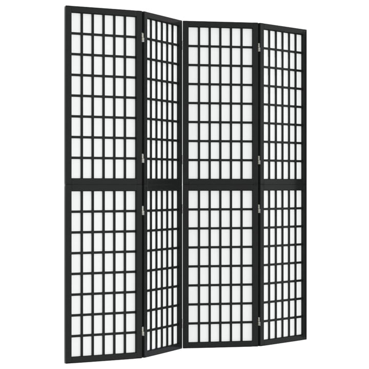 4-panels rumdeler 160x170 cm foldbar japansk stil sort