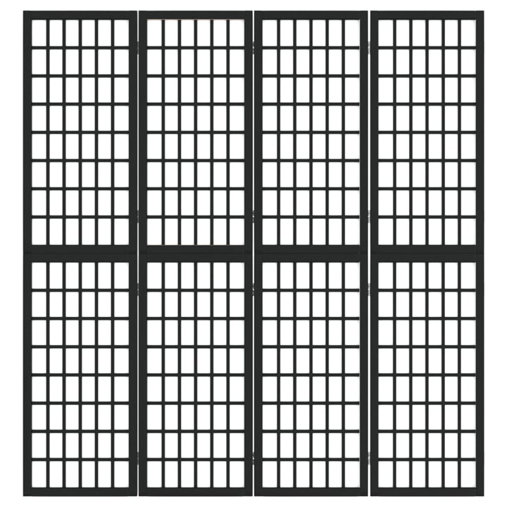 4-panels rumdeler 160x170 cm foldbar japansk stil sort