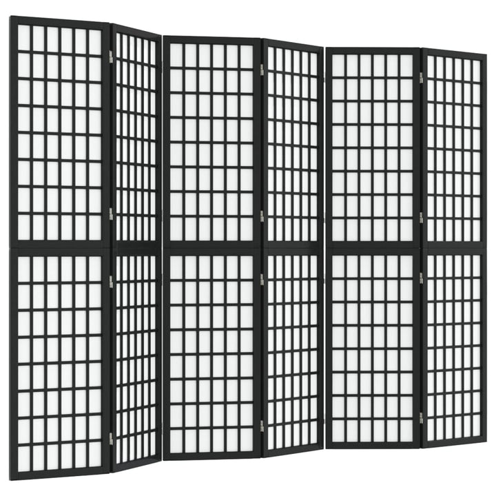 6-panels rumdeler 240x170 cm foldbar japansk stil sort
