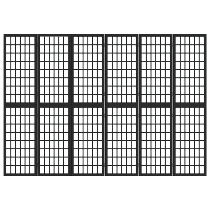 6-panels rumdeler 240x170 cm foldbar japansk stil sort