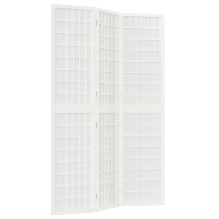 3-panels rumdeler 120x170 cm foldbar japansk stil hvid