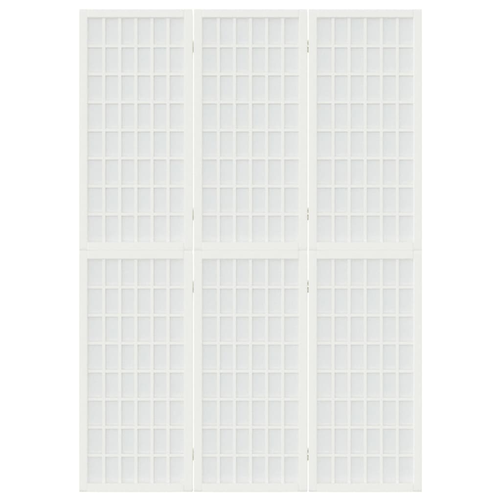 3-panels rumdeler 120x170 cm foldbar japansk stil hvid
