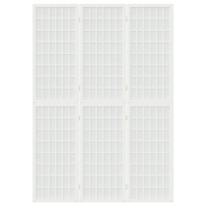 3-panels rumdeler 120x170 cm foldbar japansk stil hvid