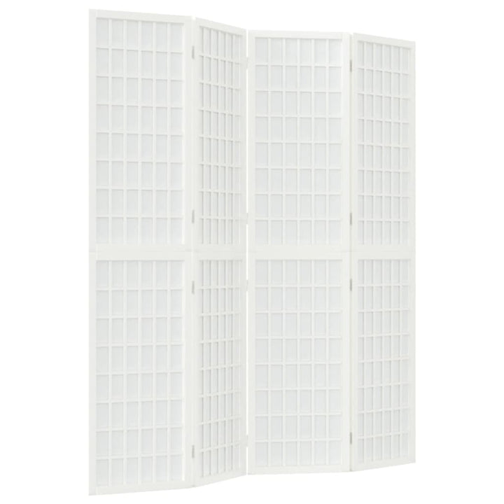 4-panels rumdeler 160x170 cm foldbar japansk stil hvid