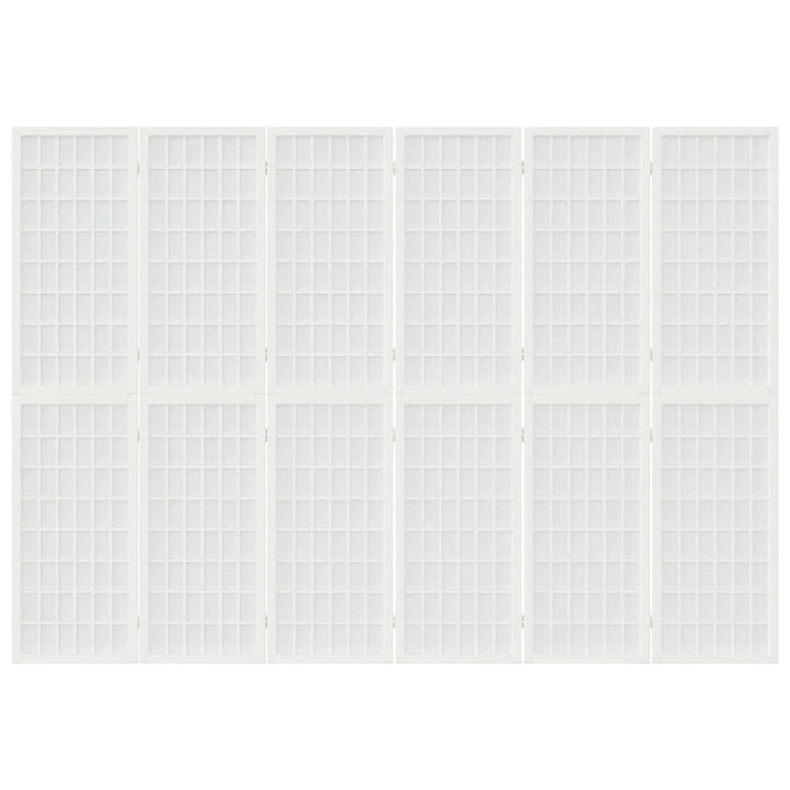 6-panels rumdeler 240x170 cm foldbar japansk stil hvid