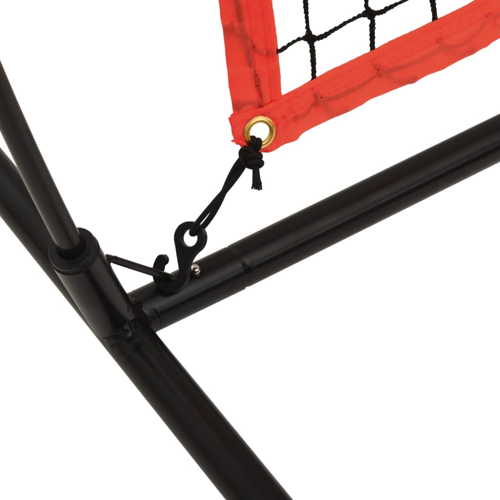 bærbart baseballnet 369x107x271 cm stål polyester rød og sort