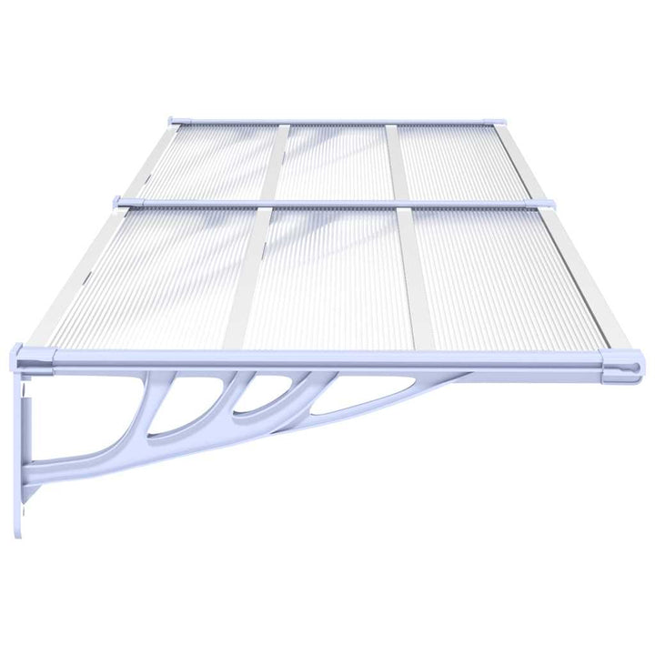 dørbaldakin 239x90 cm polycarbonat grå og transparent