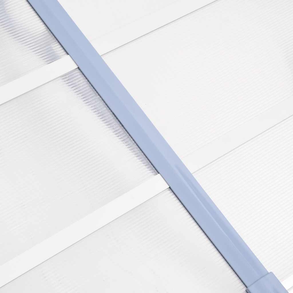 dørbaldakin 239x90 cm polycarbonat grå og transparent