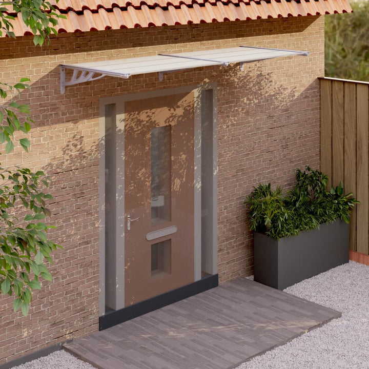 dørbaldakin 239x90 cm polycarbonat grå og transparent