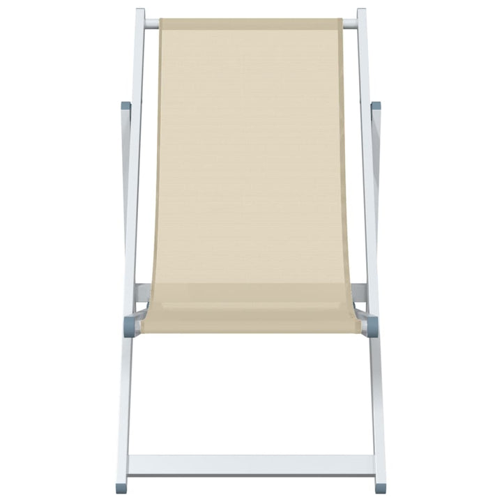foldbare strandstole 2 stk. aluminium og textilene cremefarvet