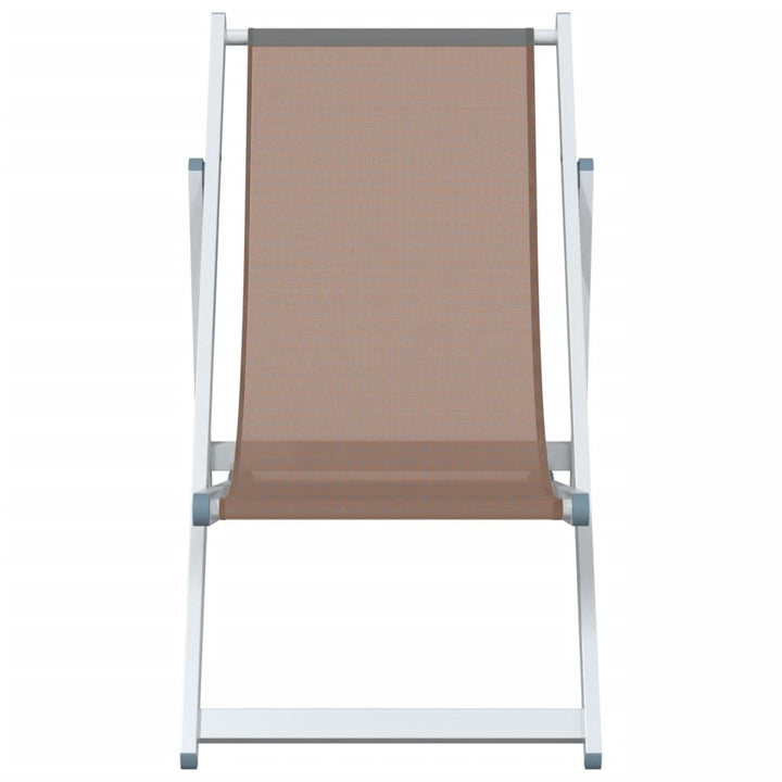 foldbare strandstole 2 stk. aluminium og textilene brun
