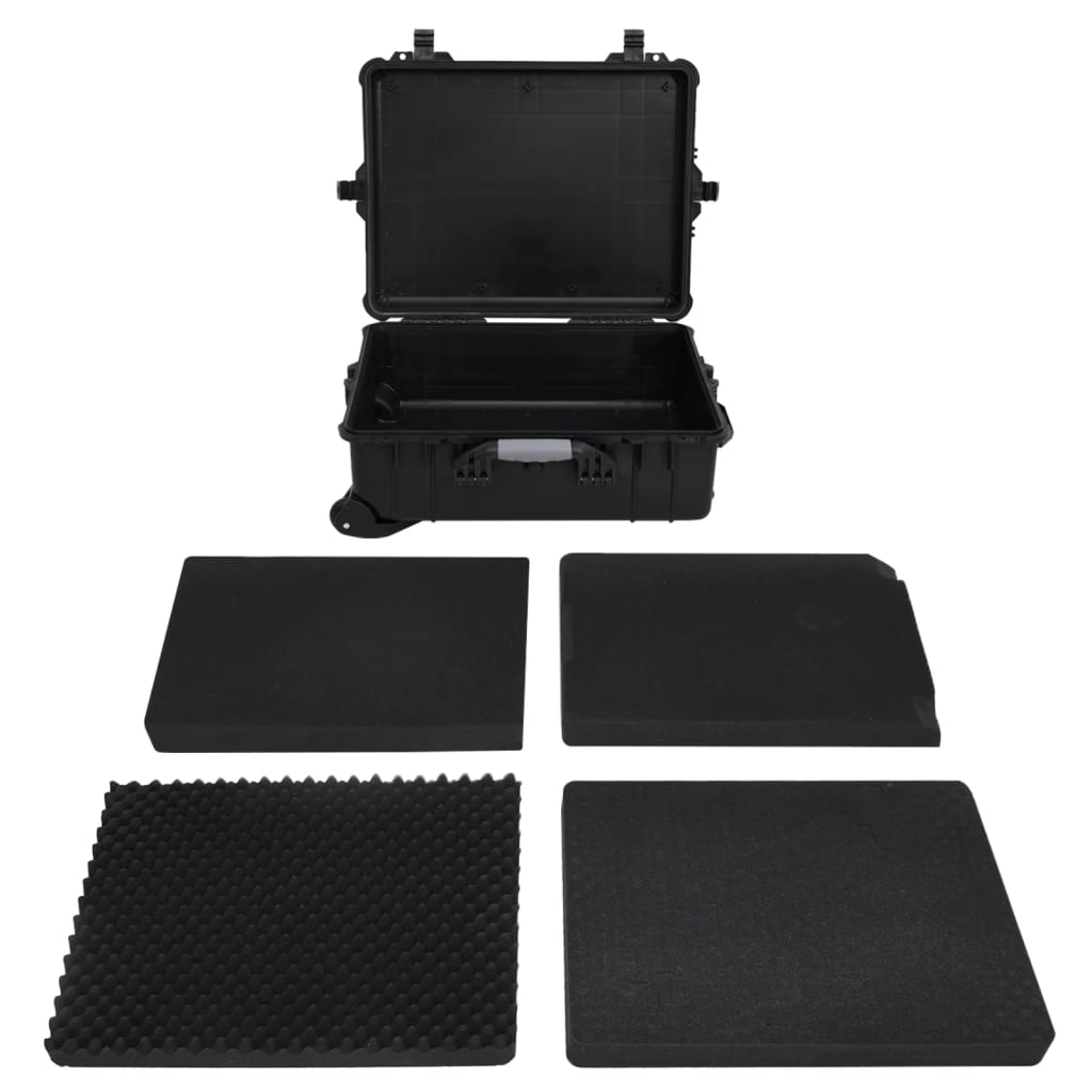 flightcase med hjul 63x50x23 cm PP sort