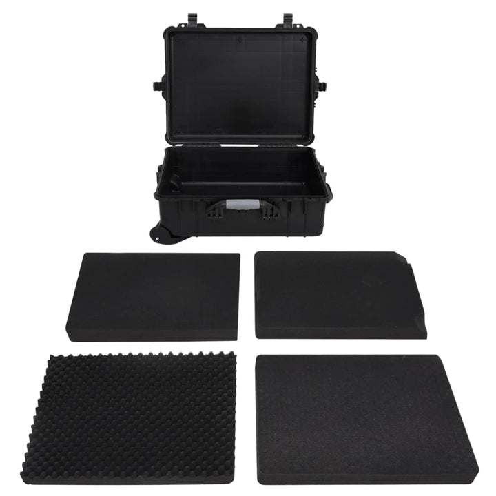 flightcase med hjul 63x50x23 cm PP sort