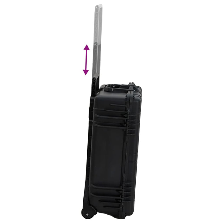 flightcase med hjul 63x50x23 cm PP sort