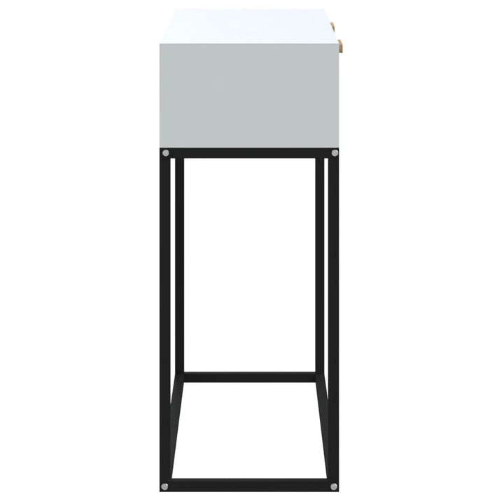 konsolbord 80x30x75 cm konstrueret træ og jern hvid