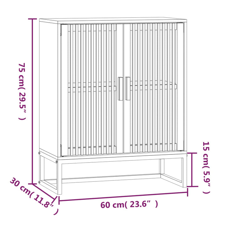 skænk 60x30x75 cm konstrueret træ sort