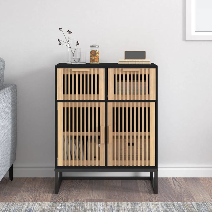 skænk 60x30x75 cm konstrueret træ sort