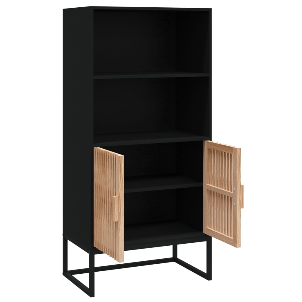 højskab 60x35x125 cm konstrueret træ sort