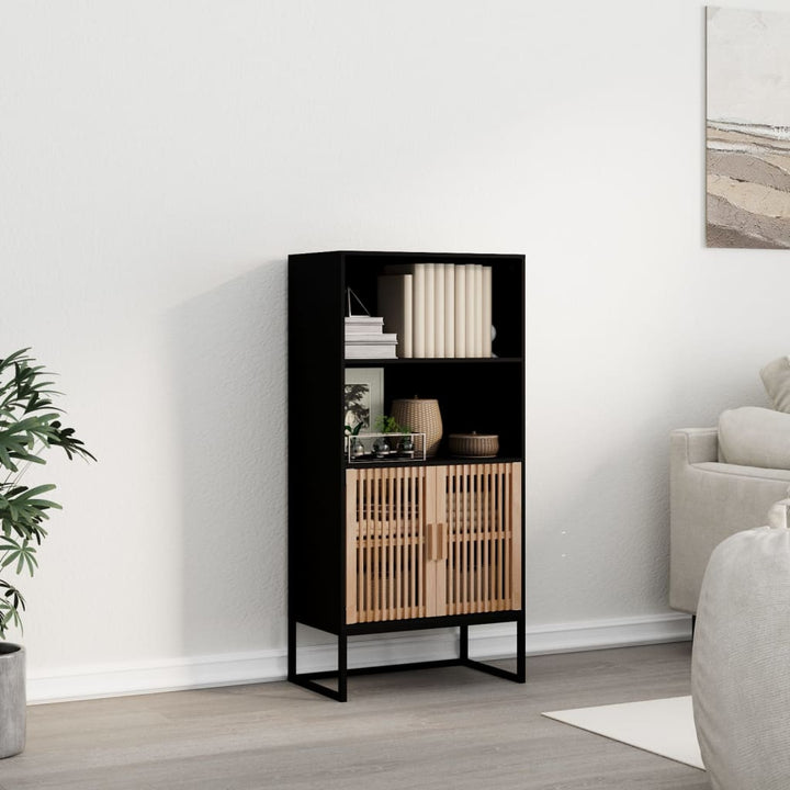 højskab 60x35x125 cm konstrueret træ sort