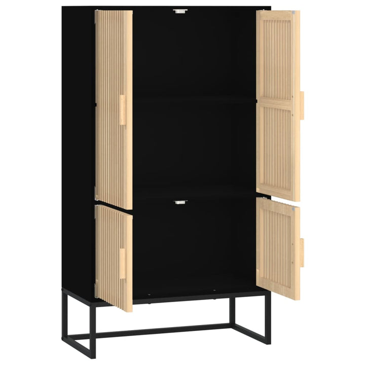 højskab 70x35x125 cm konstrueret træ sort