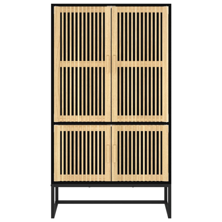 højskab 70x35x125 cm konstrueret træ sort