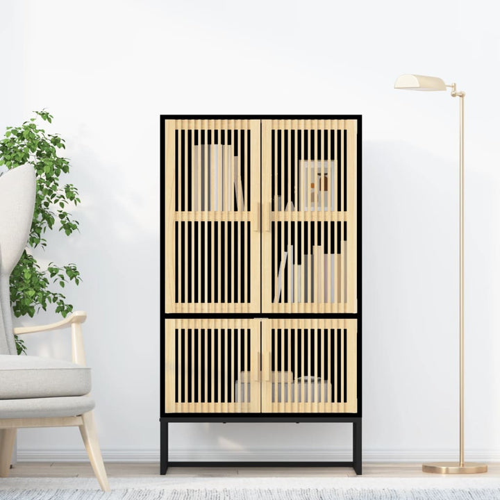 højskab 70x35x125 cm konstrueret træ sort