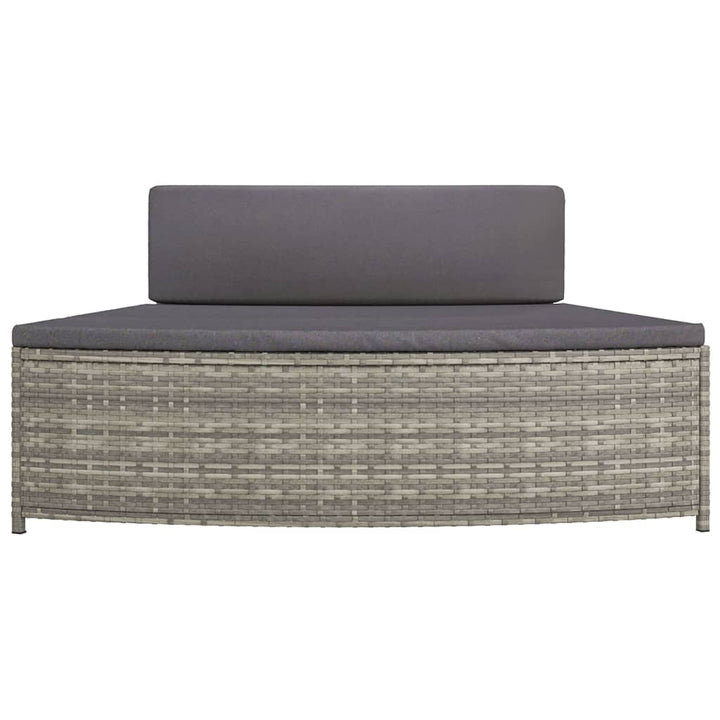 spabænke med hynder 2 stk. polyrattan grå