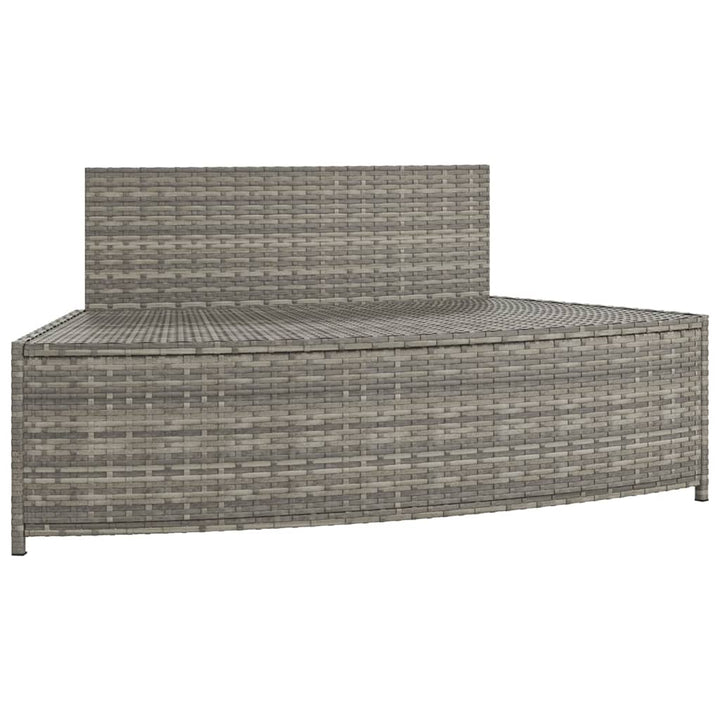 spabænke med hynder 2 stk. polyrattan grå